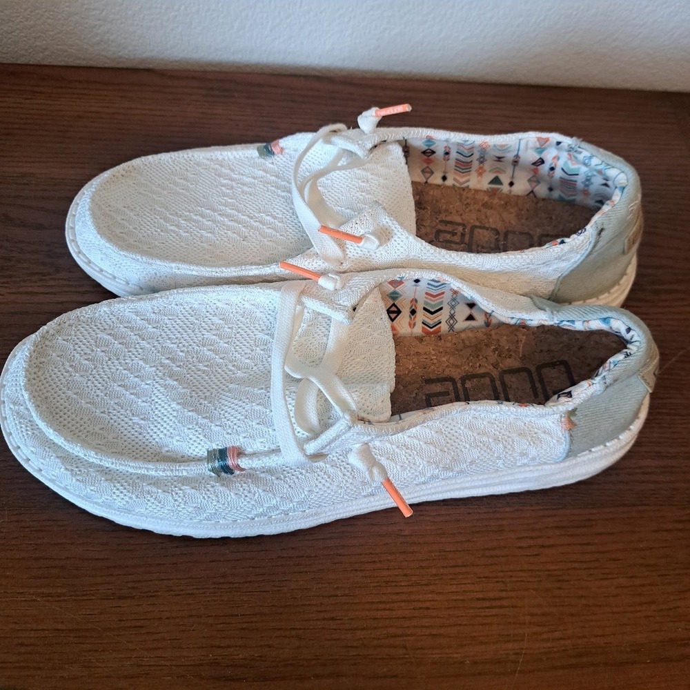Hey Dude Wendy Boho White Crochet Slip On Loafers Shoes Womens 11 121410164 - Picture 2 of 6